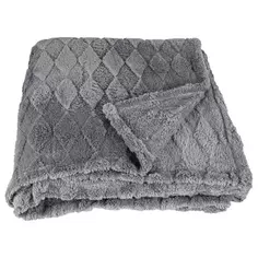 Плед Ромбы 200x220 см фланель цвет серый Ardenza