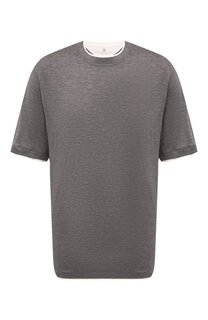 Футболка из шелка и хлопка Brunello Cucinelli