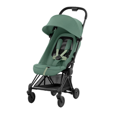 Коляска прогулочная Coya matt black leaf green с дождевиком CYBEX