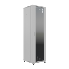 Шкаф напольный NTSS R 22U 600х600мм, 4 профиля 19", двери стекло и сплошная металл, серый RAL 7035 (NTSS-R22U6060GS)