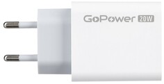 Зарядное устройство сетевое GoPower GPQC08 00-00028401 1USB+1Type-C 20W QC3.0 белый (1000773526)