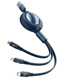 Кабель интерфейсный Baseus CAMLC-MJ03 USB - microUSB, Lightning, USB-C, 1.2m 66W blue