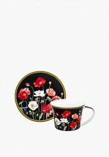 Чашка с блюдцем Elan Gallery 240 мл 12,5х9,5х7 cм Маки