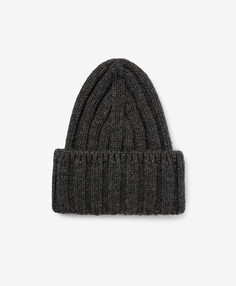 Шапка вязаная с широким отворотом серая GLVR (One size (56))