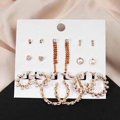 Серьги набор 8 пар NO Brand