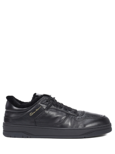 Кеды кожаные на меху Santoni