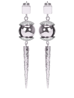 Серьги из стали и серебра Vien