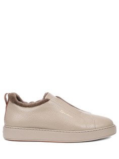 Кеды кожаные на меху Santoni
