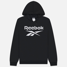 Мужская толстовка Reebok Identity Fleece Stacked Logo Hoodie, цвет чёрный