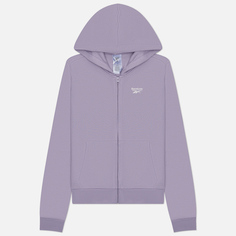 Женская толстовка Reebok Identity Small Logo Fleece Full-Zip Hoodie, цвет фиолетовый