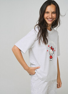 Футболка с принтом Hello Kitty, Серый Ostin
