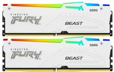 Модуль памяти DDR5 32GB (2*16GB) Kingston FURY KF552C36BWEAK2-32 Beast White RGB EXPO 5200MHz CL36 1RX8 1.25V 16Gbit retail