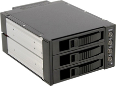 Корзина Procase A3-203-SATA3-BK 3*SATA3/SAS 6Gb (черный) hotswap aluminium mobie rack module (2x5,25) 1xFAN 80x15mm