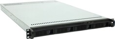 Корпус серверный 1U Procase ES104-SATA3-B-0 (4 SATA3 hotswap HDD), черный, без блока питания, глубина 650мм, MB 12"x13"
