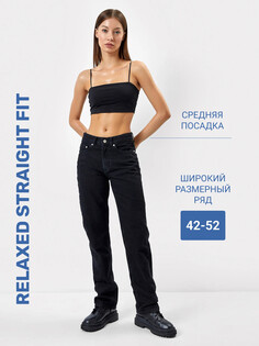 Джинсы женские relaxed straight fit в черном цвете Mark Formelle