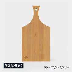 Доска разделочная с прямой ручкой magistro, 39×19,5×1,5 см, дуб