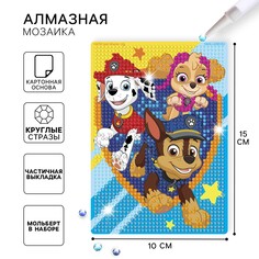 Алмазная мозаика, 16х10.5 см, щенячий патруль PAW Patrol