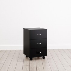 Тумба подкатная с ящиками, 400х450х620, черный Клик Мебель