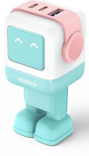 UGREEN Сетевое зарядное устройство CD361 Nexode 2хUSB-C + USB-A, 65Вт, PD, GaN, розово-голубой