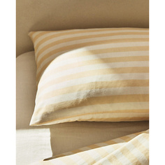 Наволочка ZARA HOME Полосатая наволочка из хлопка и льна 45 x 110