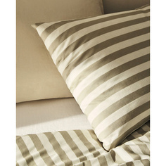 Наволочка ZARA HOME Полосатая наволочка из хлопка и льна 45 x 110