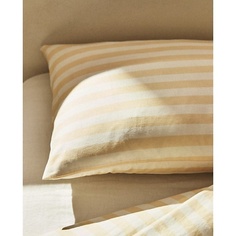 Наволочка ZARA HOME Полосатая наволочка из хлопка и льна 80 x 80