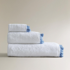 Полотенце ZARA HOME Хлопковое банное полотенце с кисточками 30 x 50