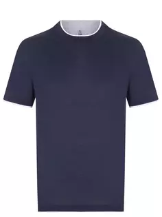 Футболка из хлопка и шелка Brunello Cucinelli
