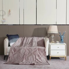 Плед евро, 200х220 см, велсофт жаккард, 100% полиэстер, Silvano, Fresco, бежевый, 200/096-FRE/LA