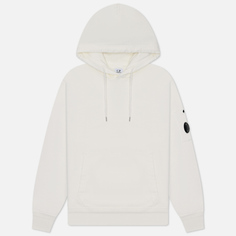 Мужская толстовка C.P. Company Brushed And Emerized Diagonal Fleece Lens Hoodie, цвет белый