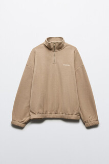 джемпер женский Толстовка half zip флисовая с надписью Befree