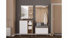 Прихожая Agira, цвет Гикори кингстон,Белый блеск Home