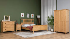 Cпальня со шкафом Terek, цвет Светло-коричневый Home