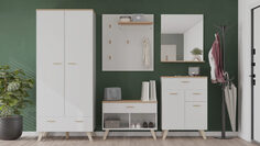 Прихожая Helmi, Гикори кингстон,Белый блеск Home