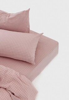 Простыня 2-спальная Morpheus Melange Rose Check 160x200x30