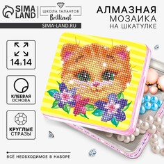 Алмазная мозаика с частичным заполнением на шкатулке Школа талантов