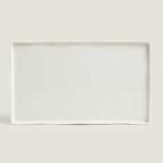 Поднос ZARA HOME Белый поднос из керамики с рельефным узором для ванной 1.0