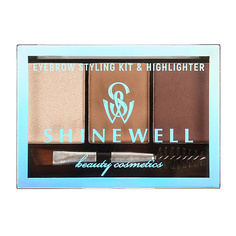Тени для бровей SHINEWELL Набор для моделирования бровей с хайлайтером