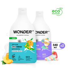 Пена для ванны WONDER LAB Набор детская пена для ванны "Непоседа абрикос" и "Воздушная зефирка" 3+ 540.0