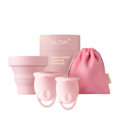 Менструальная чаша GLOW 24K GOLD CARE Комплект менструальных чаш Premium M и L со стаканчиком для стерилизации 1.0