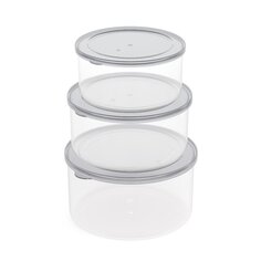 Контейнер пищевой пластик, 0.5, 0.7, 1 л, 3 шт, круглый, Альтернатива, Смак, М8529 Alternativa