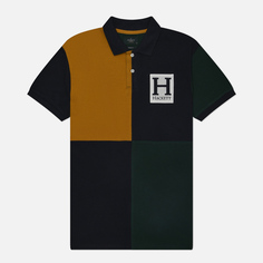 Мужское поло Hackett Heritage H Patch Quad Colour, цвет синий