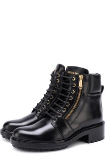 Кожаные байкеры с металлической отделкой Balmain