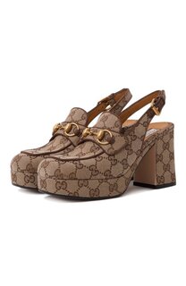 Текстильные туфли Horsebit Gucci