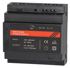 Блок питания Smartec ST-PS203DDL-BK 24 VDC/ 2,5 A, крепление на DIN-рейку, черный
