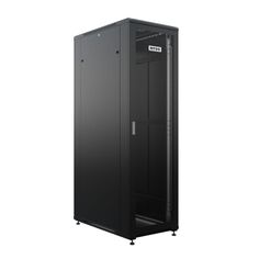 Шкаф напольный NTSS R 42U 800х1000мм, 4 профиля 19", двери перфорированная и перфорированная двухстворчатая, черный RAL 9005 (NTSS-R42U80100PD/PDD-BL)