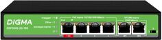 Коммутатор неуправляемый Digma DSP204G-2G-T80 L2 6x1Гбит/с 4PoE 4PoE+ 1PoE++ 80W