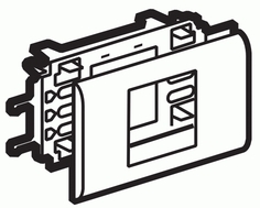 Рамка-суппорт Legrand 010952 - Программа Mosaic - 2 модуля, для кабель-канала DLP, с шириной крышки 65 мм