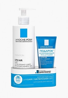 Набор для ухода за телом La Roche-Posay LIPIKAR LAIT молочко для тела, 400 мл + LIPIKAR GEL LAVANT Очищающий гель, 100 мл, в ПОДАРОК