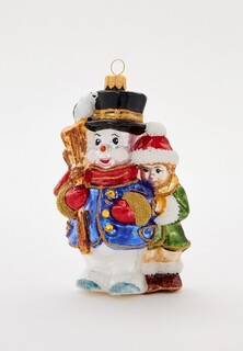 Игрушка елочная Vitus Снеговик с метлой и с ребенком